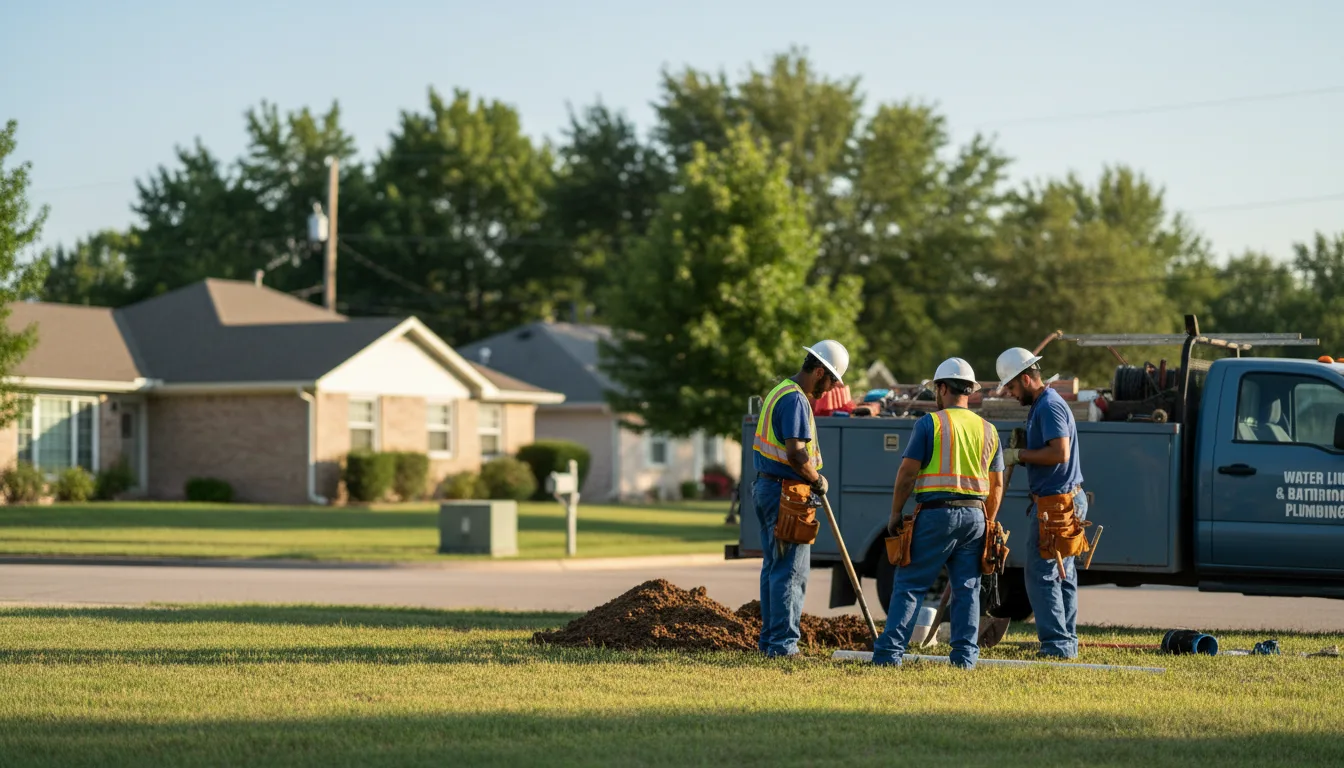 Residential water line and bathroom plumbing service in Greenwood, AR